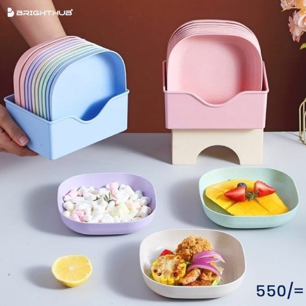 Plastic Plate Set with Organizer Box