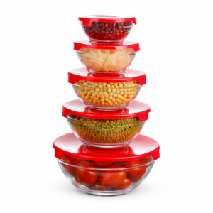 5 Pcs Glass Bowl Set with Lids
