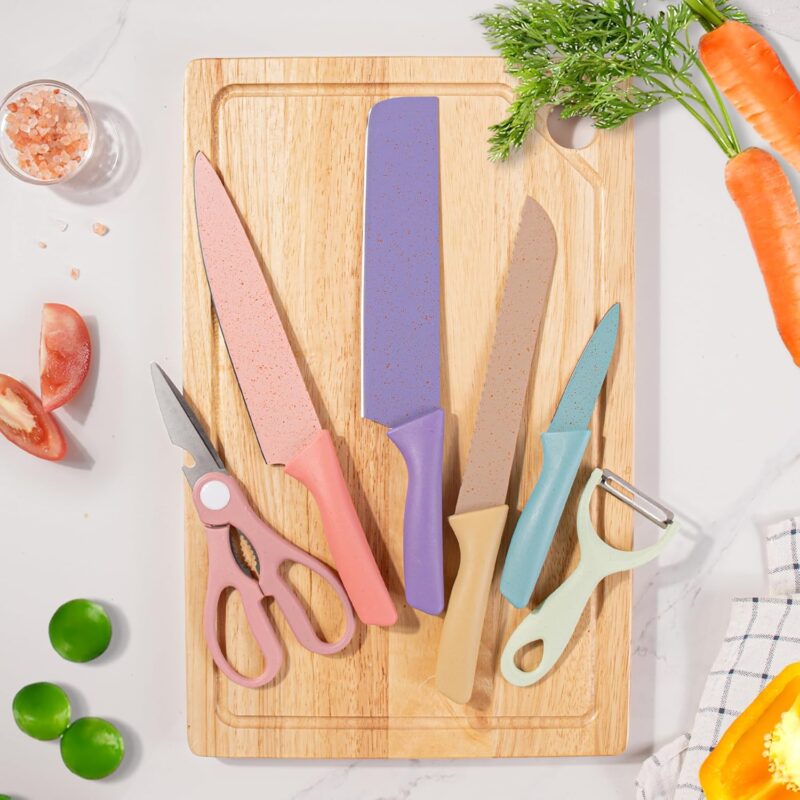 81yxA1PV3jL._AC_SL1500_ Colorful Kitchen Knife Set 6 PCS | Non-Stick Stainless Steel Knives