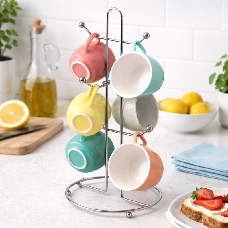 6 mug coffee cup holder stand