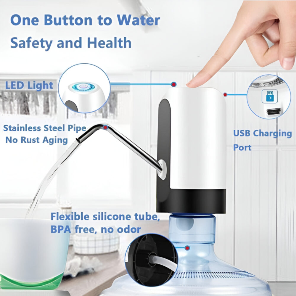 1 Pcs Electric Water Dispenser – USB Rechargeable Pump for Bottles