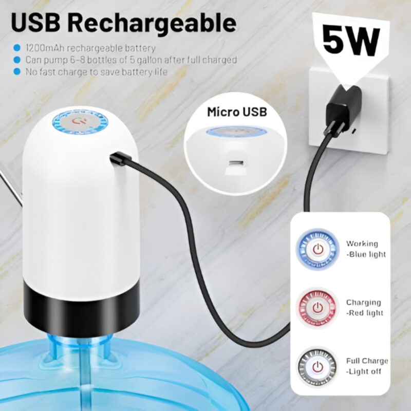 1 Pcs Electric Water Dispenser – USB Rechargeable Pump for Bottles