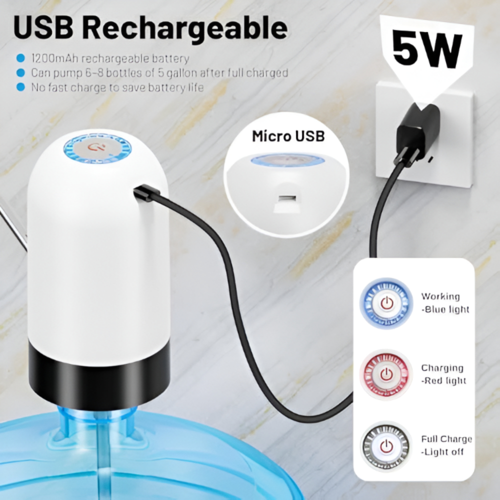 1 Pcs Electric Water Dispenser – USB Rechargeable Pump for Bottles