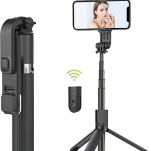 1 Pcs Selfie stick tripod with LED Light & Wireless Remote