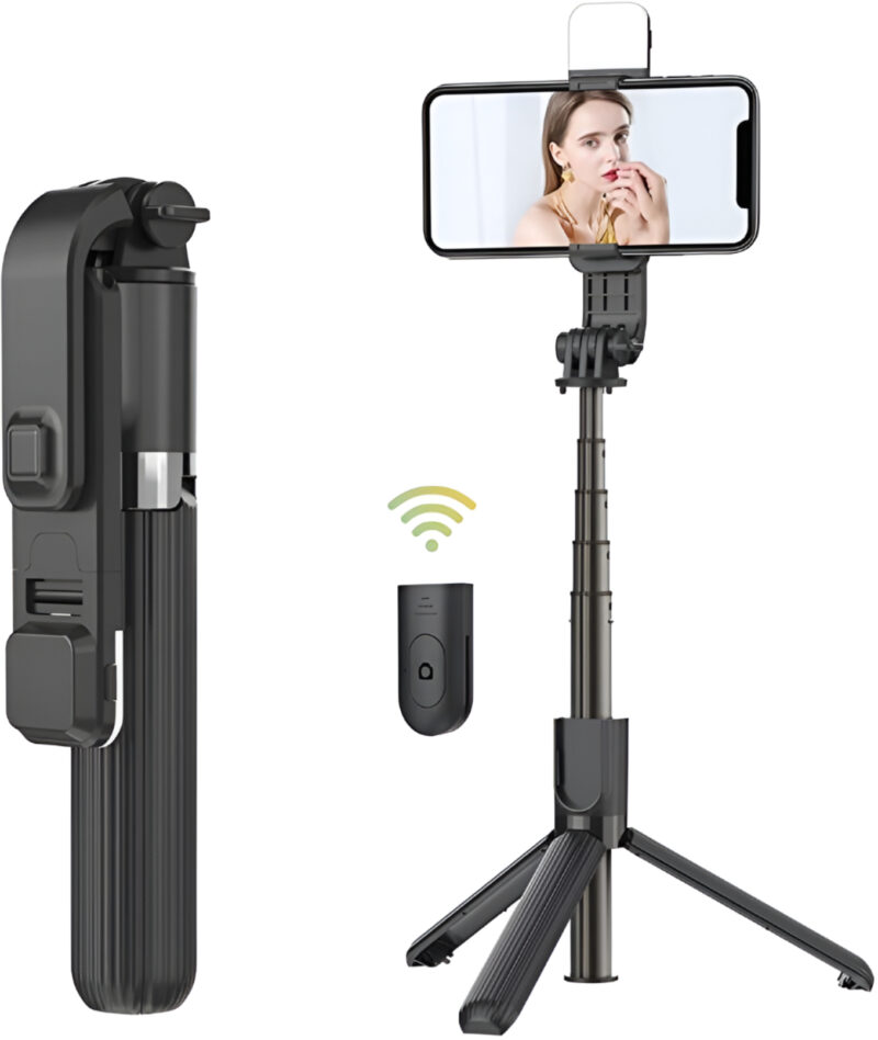 Web_Photo_Editor (24) 1 Pcs Selfie stick tripod with LED Light & Wireless Remote