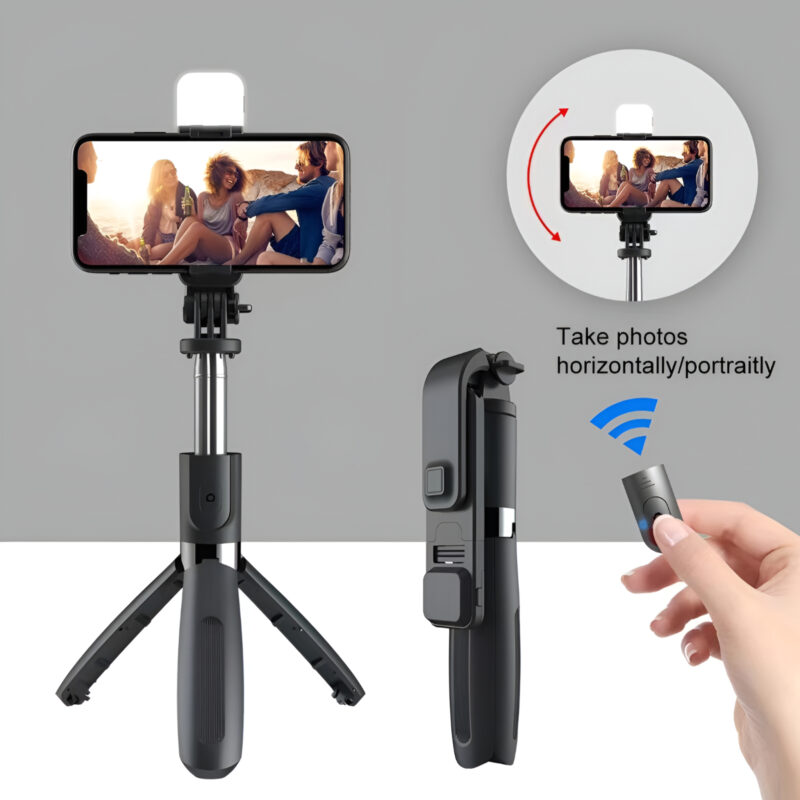 Web_Photo_Editor (26) 1 Pcs Selfie stick tripod with LED Light & Wireless Remote
