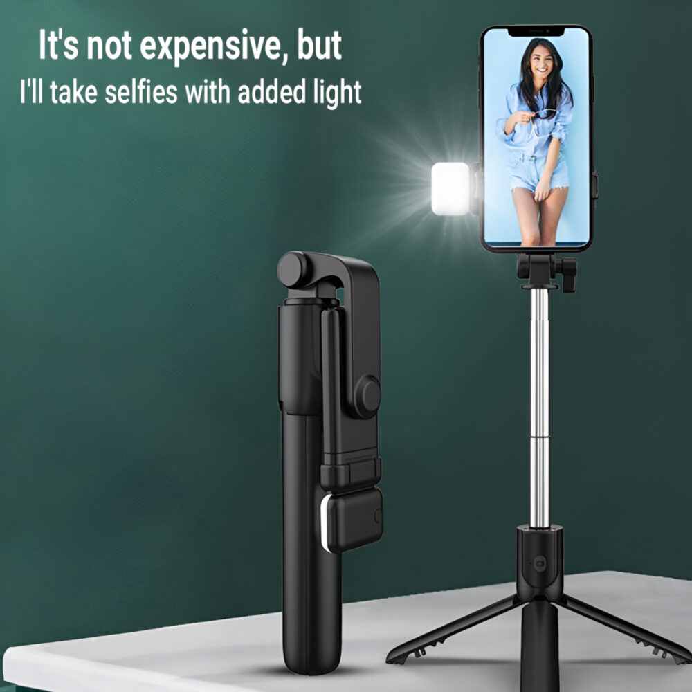 Web_Photo_Editor (27) 1 Pcs Selfie stick tripod with LED Light & Wireless Remote