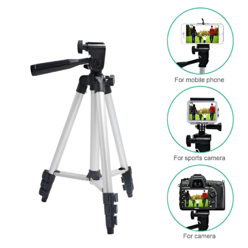 3110 tripod stand with adjustable height and universal mount.