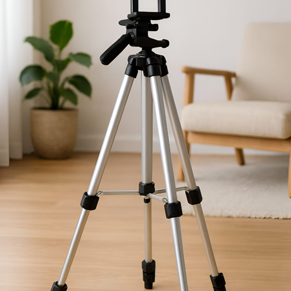 3110 tripod stand with adjustable height and universal mount.