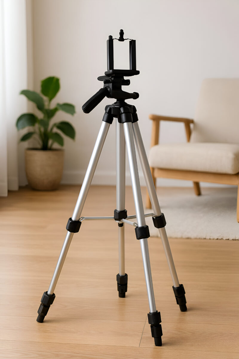 3110 tripod stand with adjustable height and universal mount.