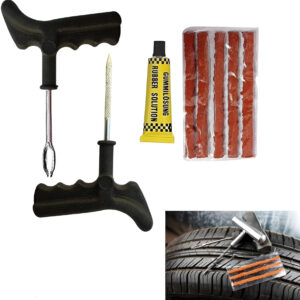 1 set Tubeless Tire Repair Kit – Emergency Puncture Plug Set for Cars & Bikes