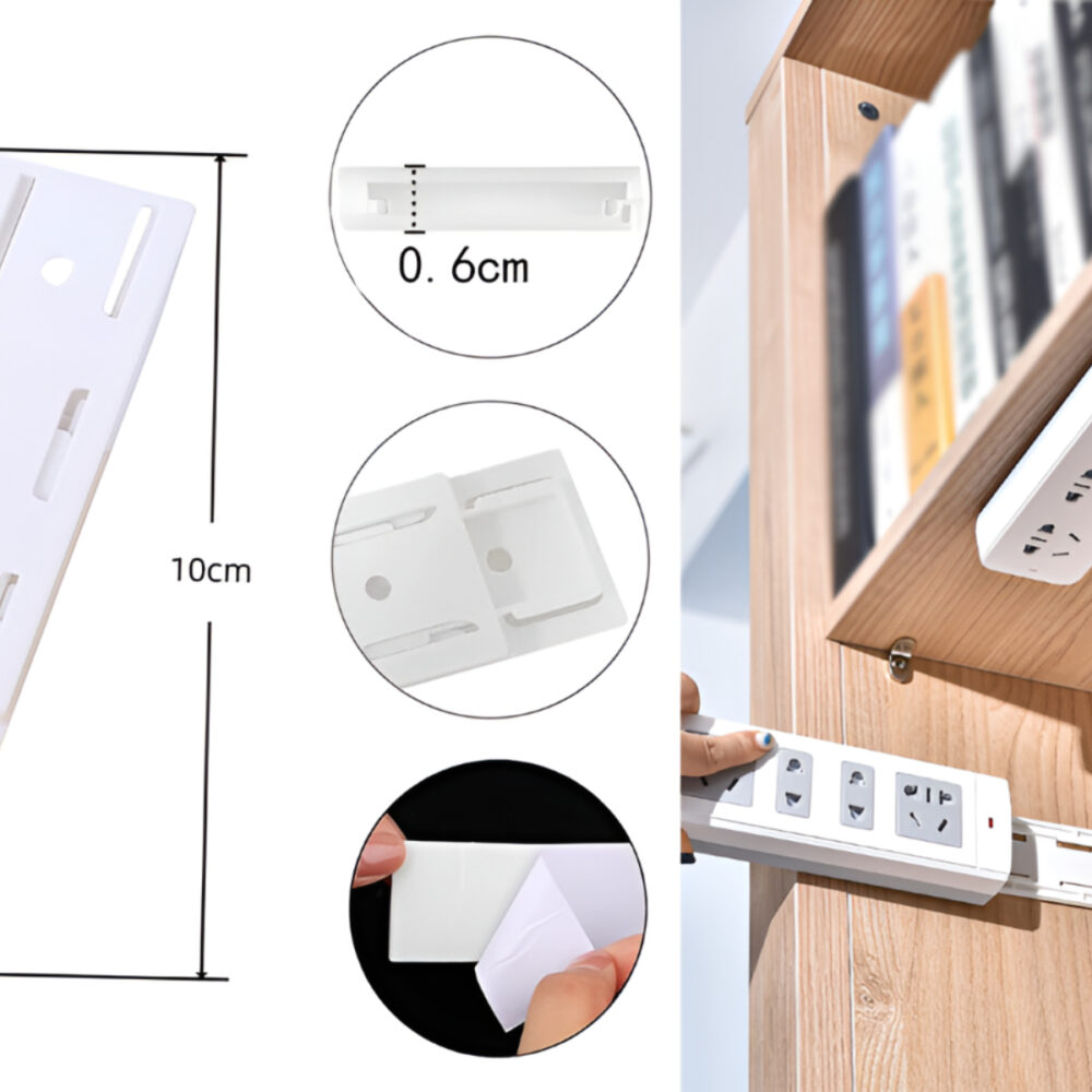 Web_Photo_Editor (88) 1 Pcs Power Strip Holder – Adhesive Bracket Set