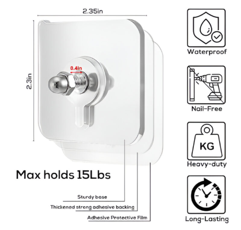 Web_Photo_Editor (96) Adhesive Wall Hook – Waterproof, Heavy-Duty (1pc)
