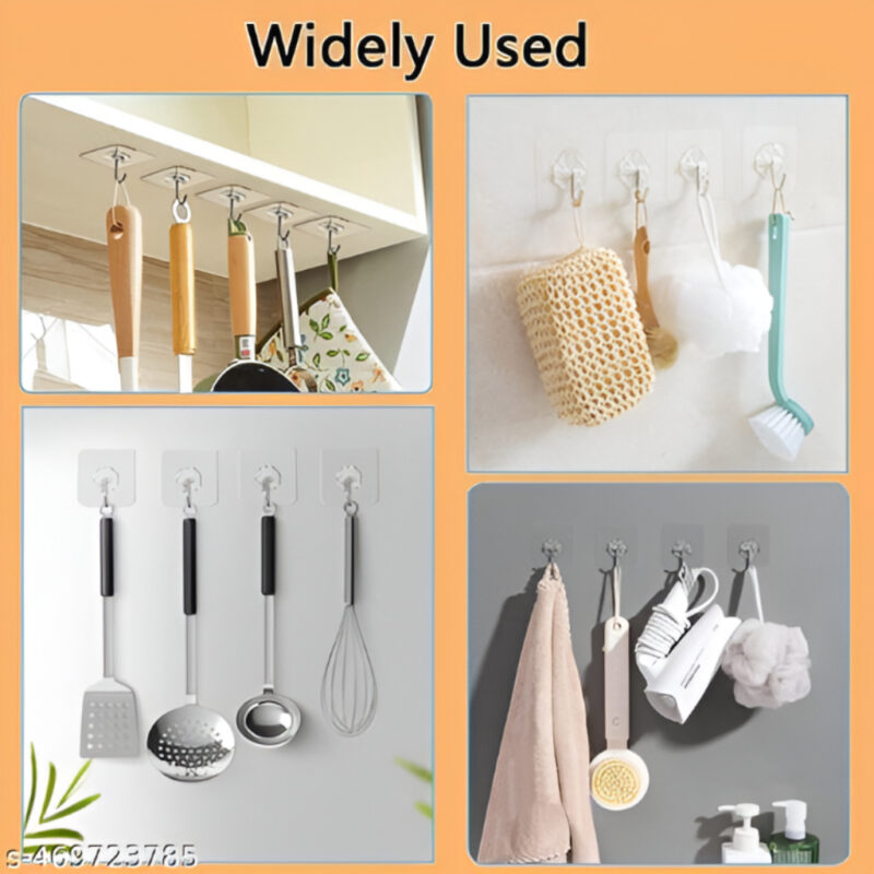 Web_Photo_Editor (99) Adhesive Wall Hooks – 10-Pcs Waterproof, Nail-Free, Heavy-Duty Holders