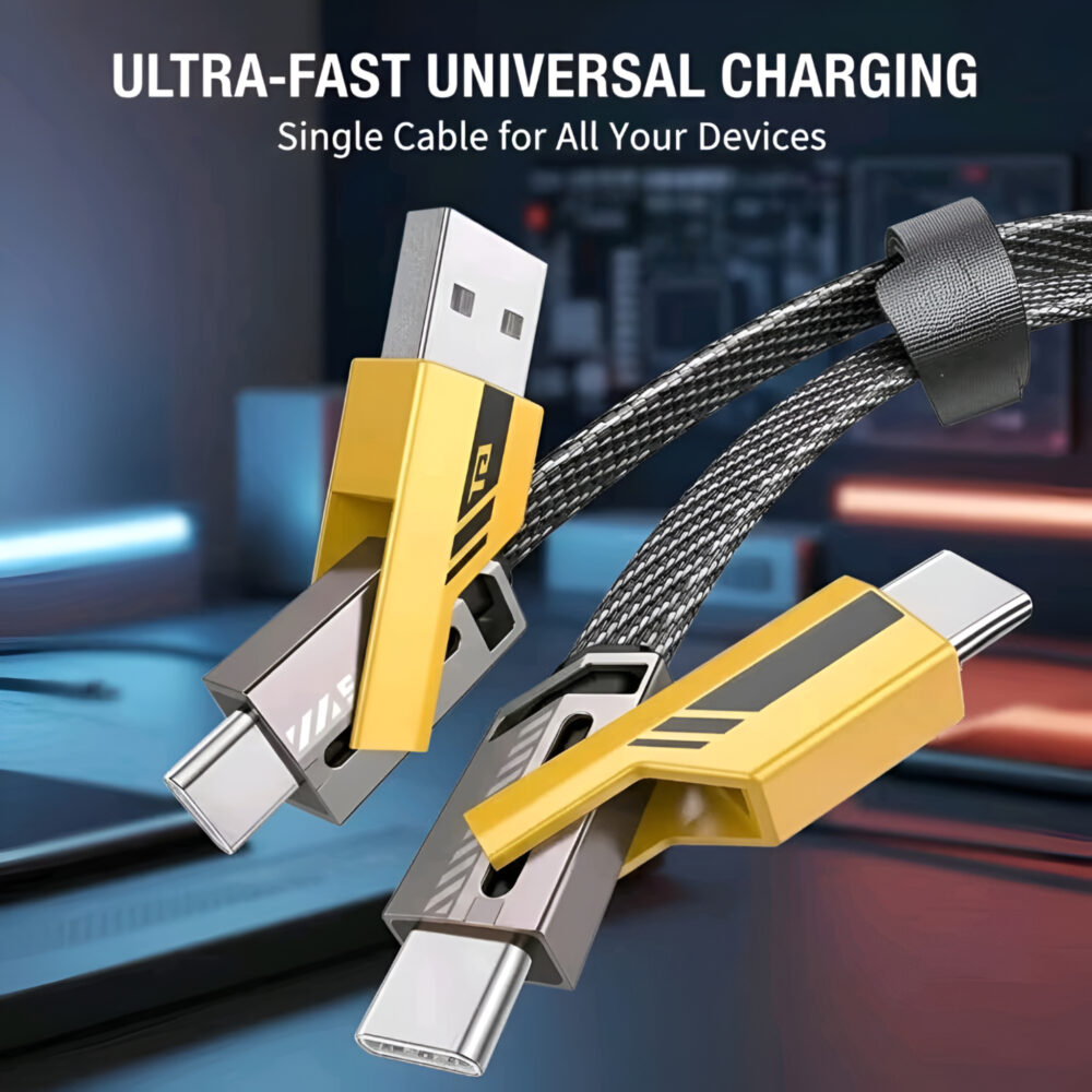 -in-1 Fast Charging Cable – USB-C, Lightning, Micro USB, USB-A